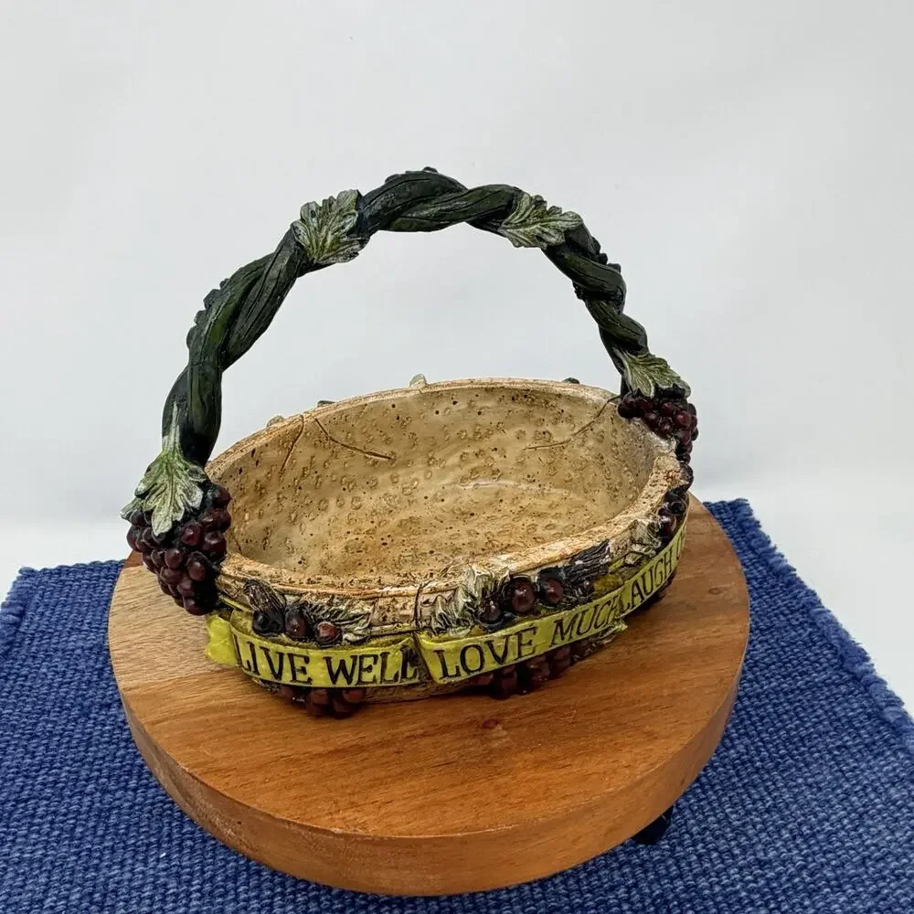 Vintage Kirkland's Decorative Resin Basket 